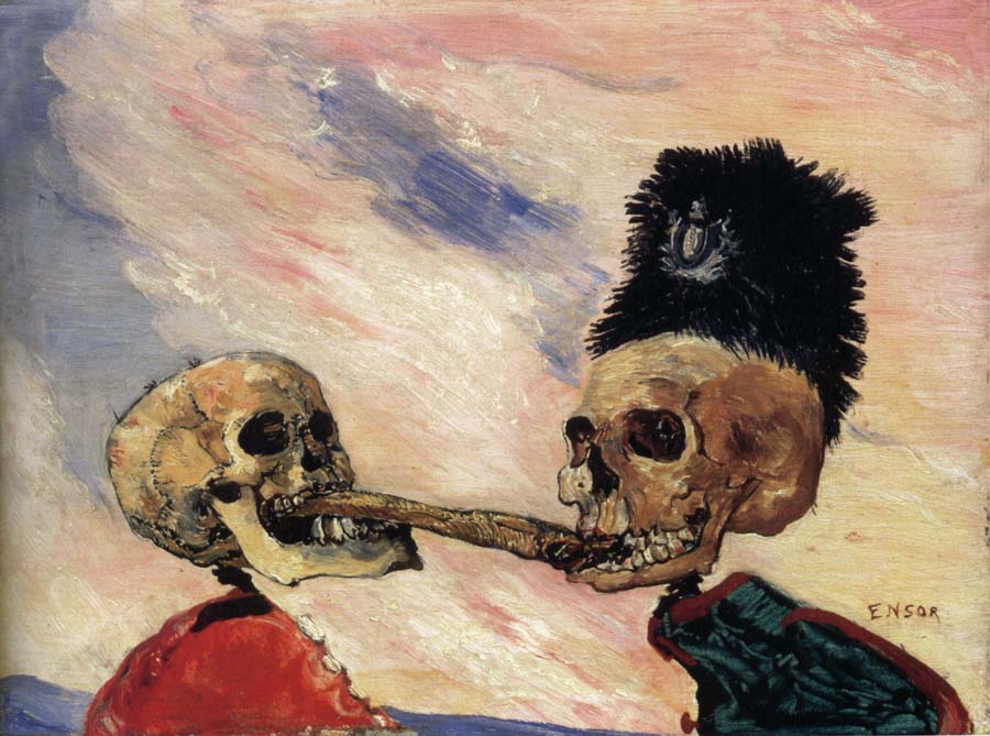 James Ensor Skeletons Fighting Over a Pickled Herring